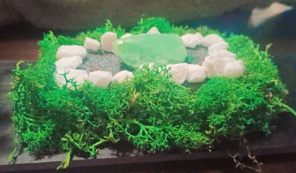 Green Fluorite Crystal Platform