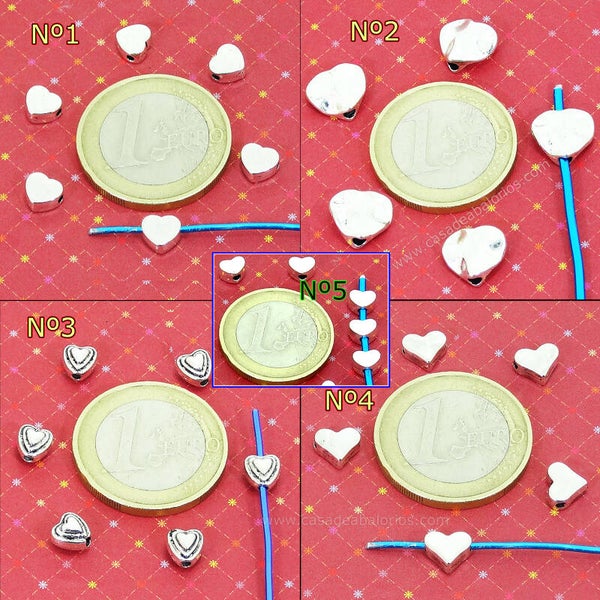 Lote Abalorios Corazon T217H - T137A - T11C - T05X - T13H - T22