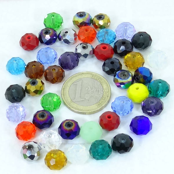 22 Bolas de Cristal Facetadas 10x8mm T68X