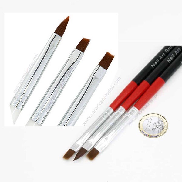 Set 3 Pinceles Para Decoración de Uñas N003