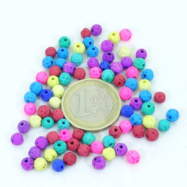 20 Bolas Lava Volcánica 4mm T594H