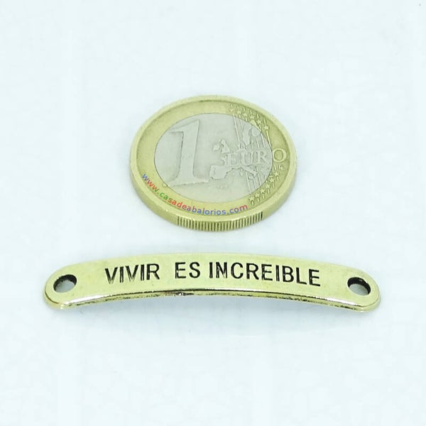 5 Chapas Para Pulsera Vivir es Increible 45x7mm T267