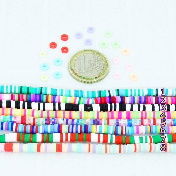 350 Abalorios Multicolor Fimo 4X1mm