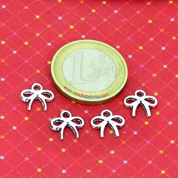 30 Colgantes Moños Lazo 10x11mm T344C