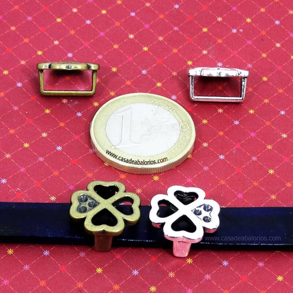 10 Hebillas Para Cordón Trebol 14mm T40X