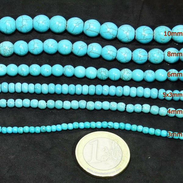 Lote de Abalorios Redondos Turquesas