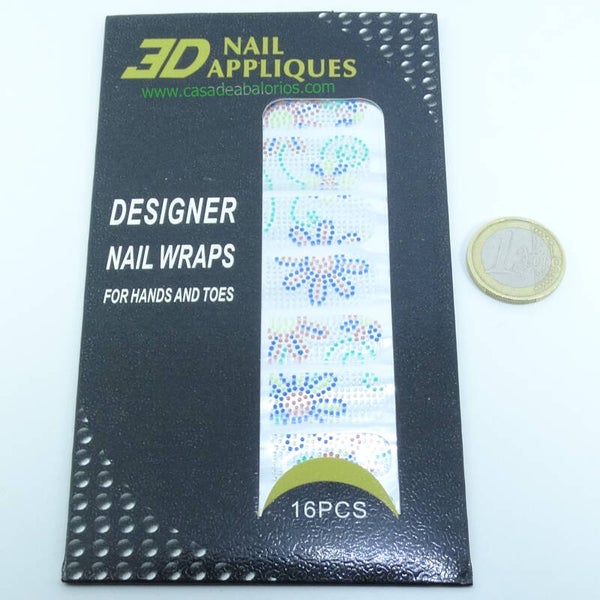 Paquete de 16 Pegatinas Para Uñas 3D N029