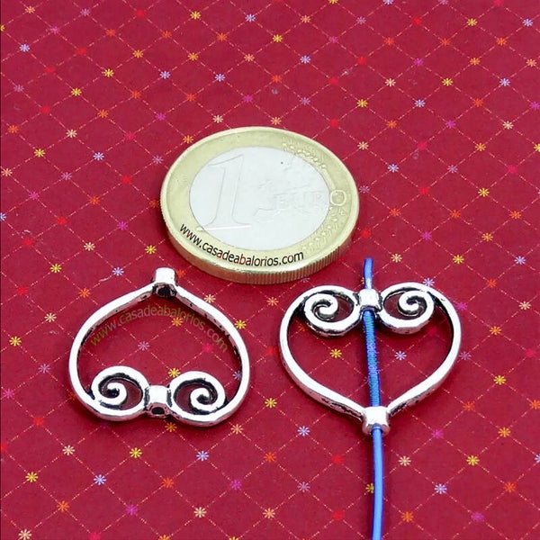 10 Abalorios Corazon 20mm T423X