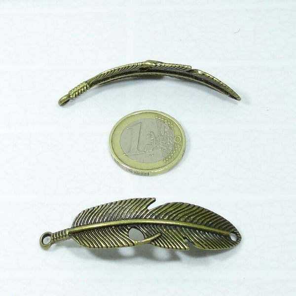2 Abalorios Para Pulsera Hojas 56x15mm T224