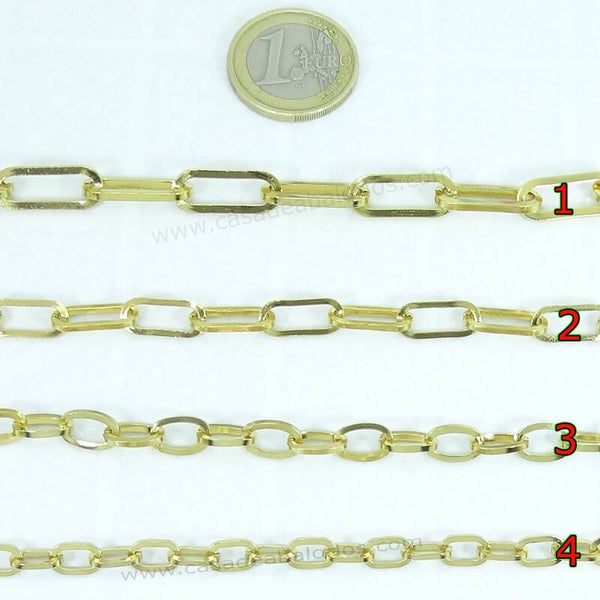 1 Metro de Cadena Dorada Acero Inoxidable A229C