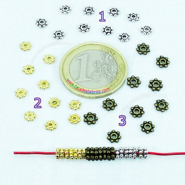 Lote Abalorios Daisy 4x1,5mm T399X - T401C - T402X - T400H