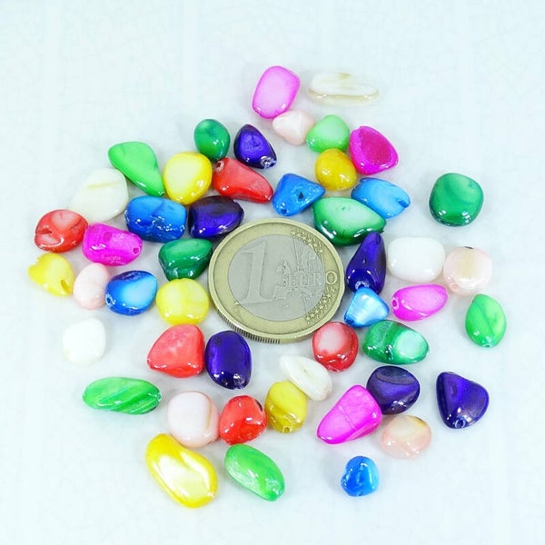 25 Abalorios Nacar 6-13mm T358X