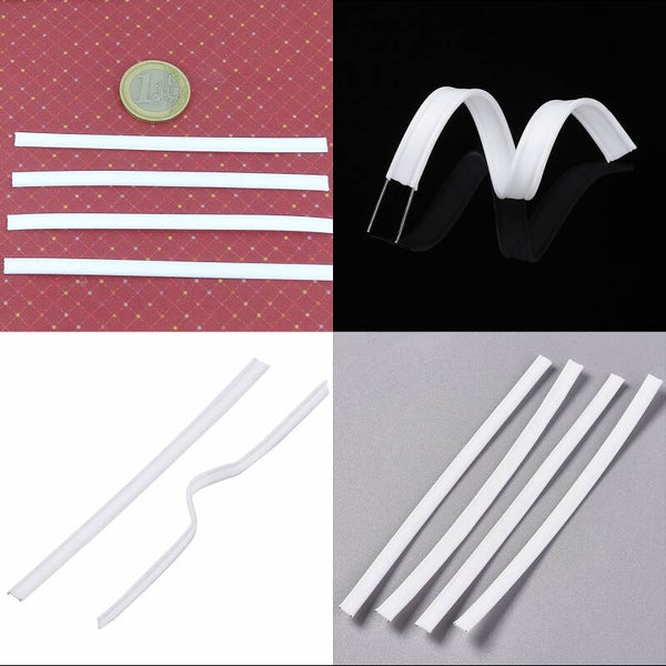 50 Tiras Blancas Con Aluminio 5x95mm M009 Para Mascarillas