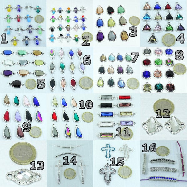 Lote Colgantes / Abalorios Con Cristales A Elegir