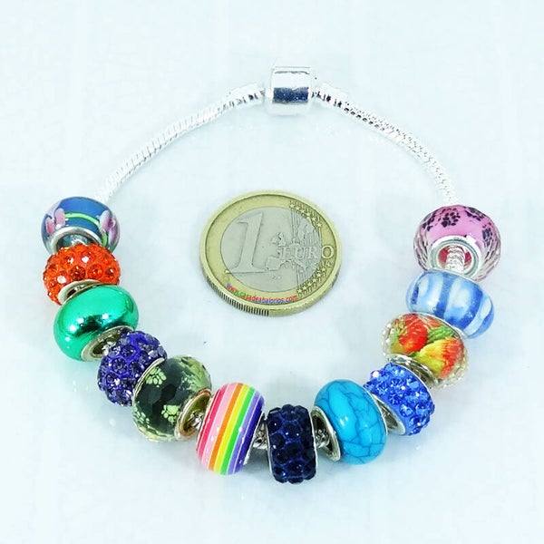 Pulsera Estilo Europea + 5 Abalorios Gratis E001