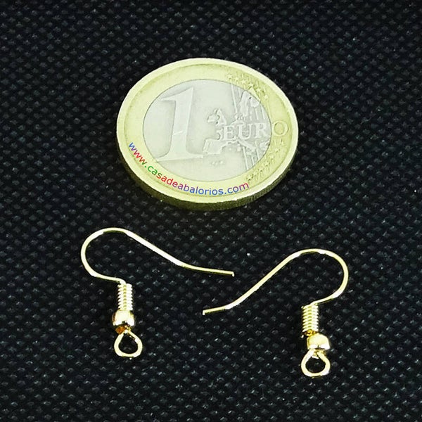30 Ganchos Pendientes Dorados 20mm M702C