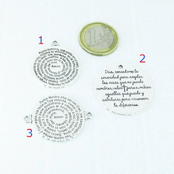 Lote Chapas / Colgantes Padre Nuestro T152-T153-T141