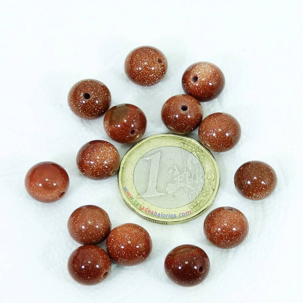 8 Abalorios Aventurina 12mm M766