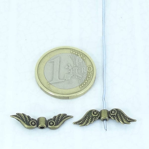 12 Abalorios Alas 23x6mm T320C
