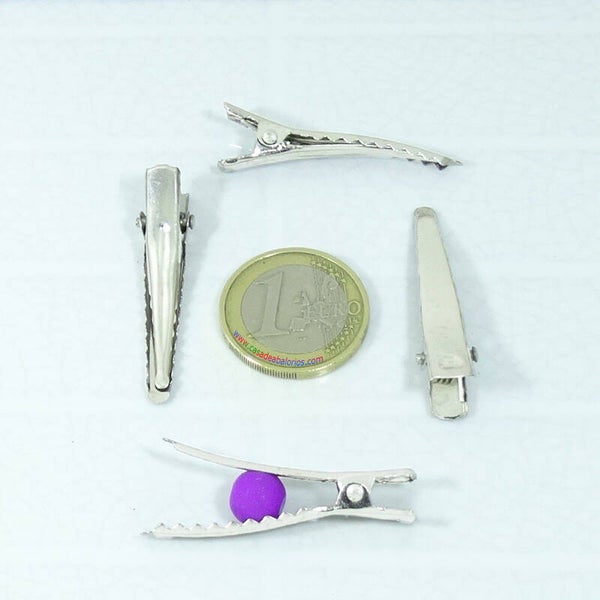 10 Broches Base Pinza Para Pelo 40x6mm M759X