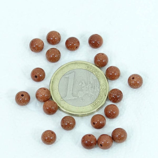 20 Abalorios Aventurina 6mm M809