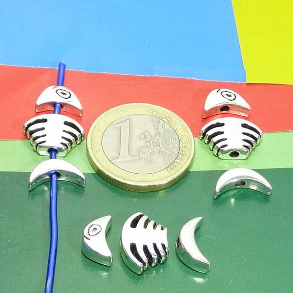 6 Set de Colgantes Peces 21x13mm T435X