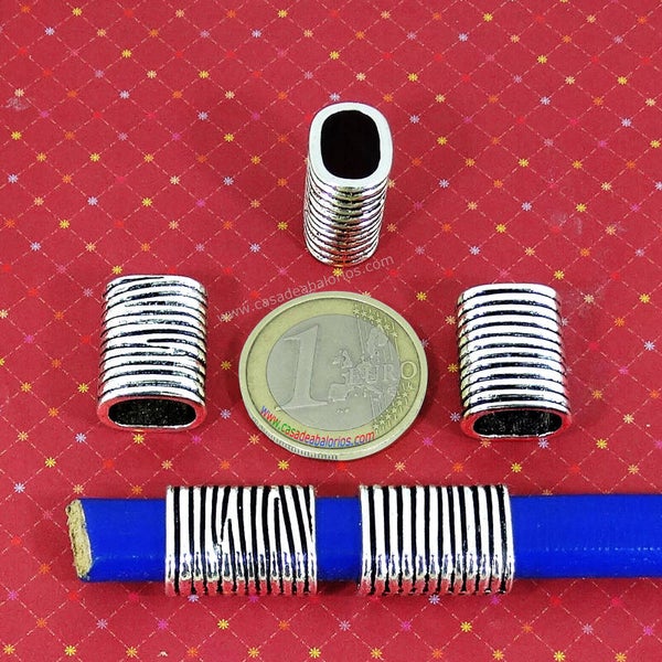 3 Abalorios Para Cordon Regaliz 18x13mm T475H