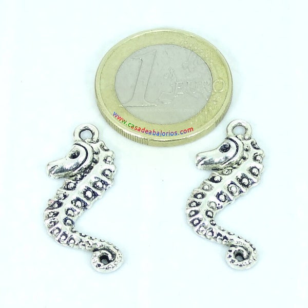 10 Colgantes Caballito de Mar 28x12mm T222C