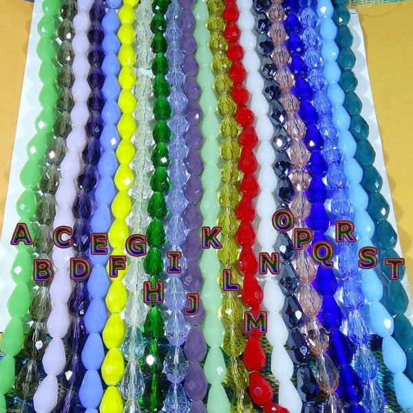 25 Cristales Gota / Lagrima 12x8mm