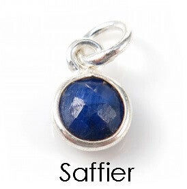 Silver Sapphire Charm