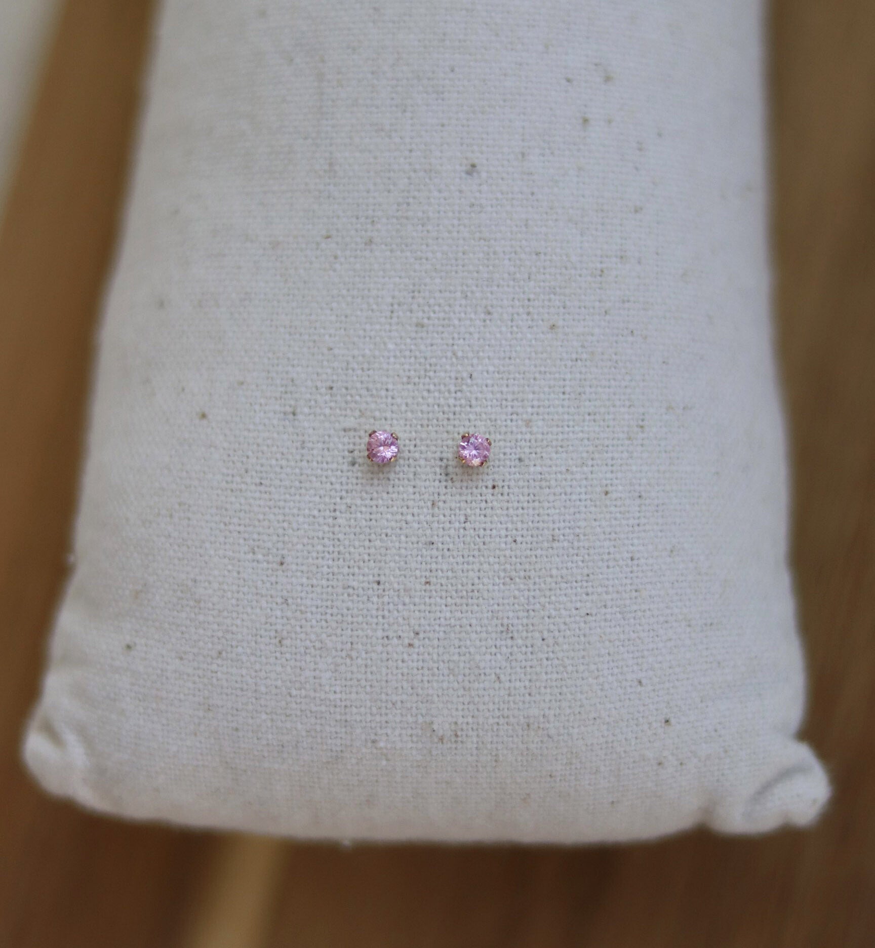 Pink Zirkonia Gold Earrings
