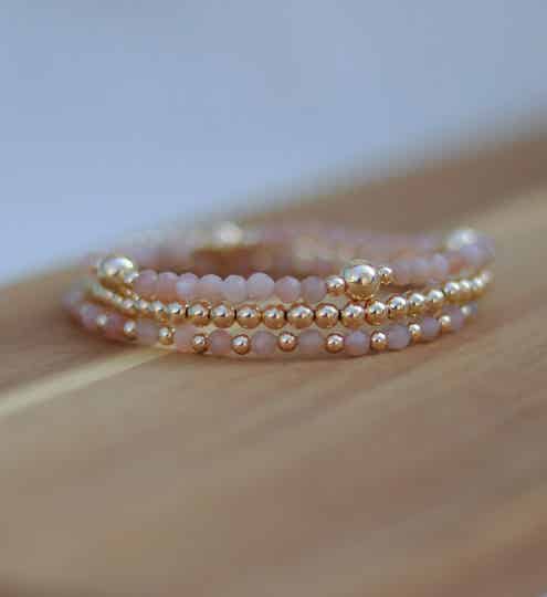 Set Gold Filled Sunstone Bracelet