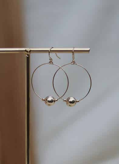 Gold Filled M Hoops Earrings