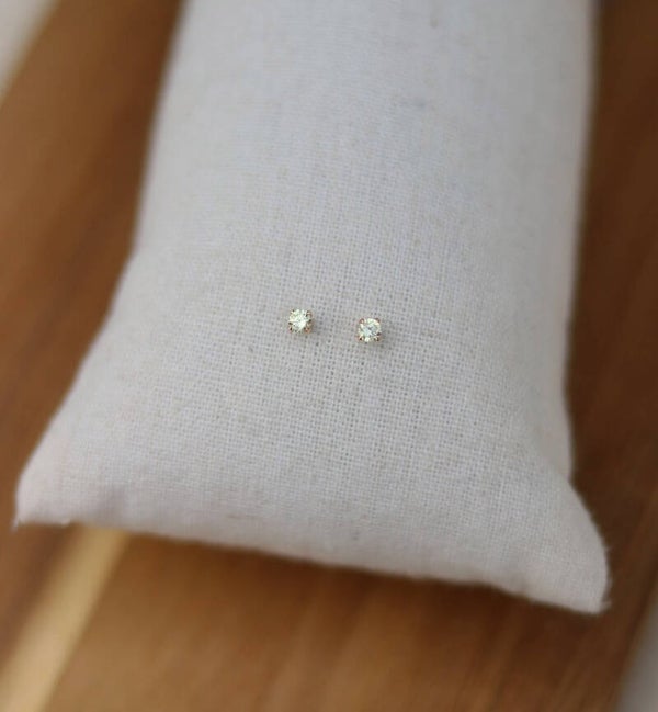 Lime Green Zirkonia Gold Earrings