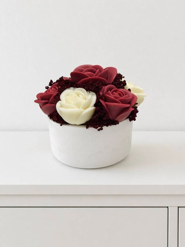 BOUQUET DI CANDELE PROFUMATE - VASO LISCIO BASSO