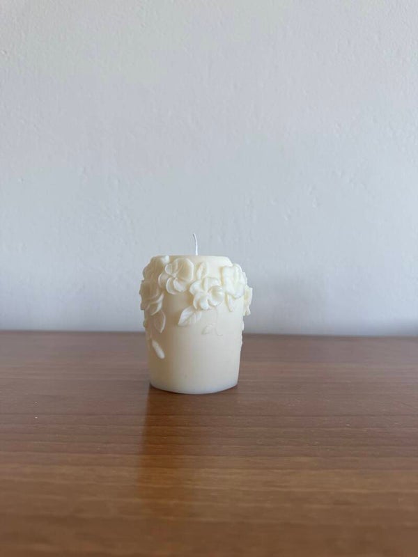 CANDELA GRANDE CON FIORI