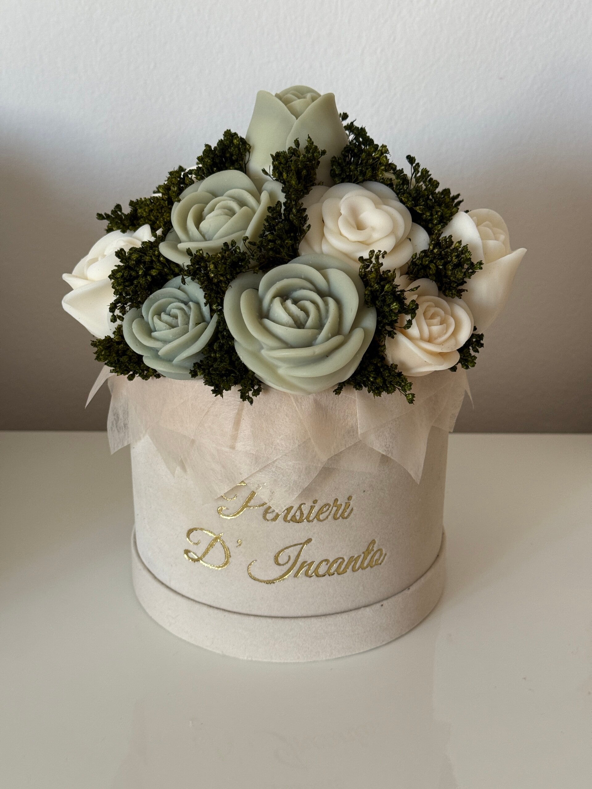 BOUQUET DI CANDELE VASO VELLUTO