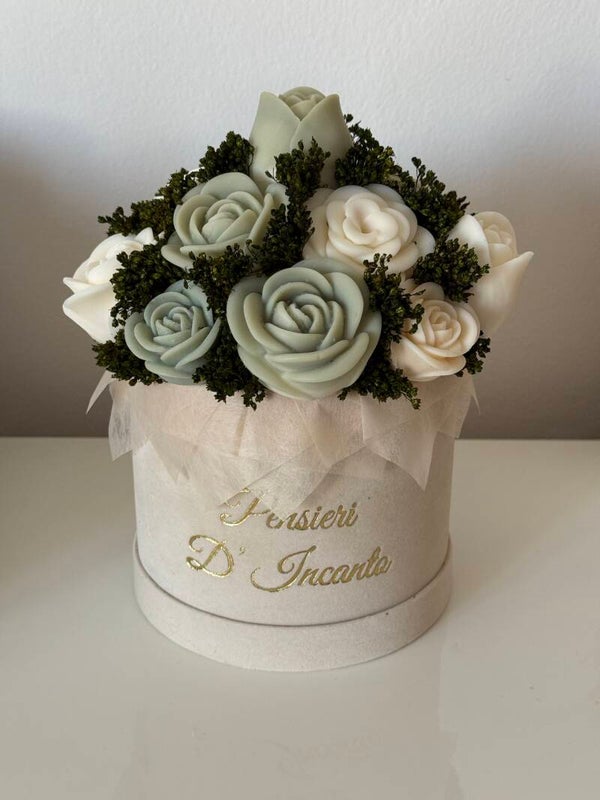 BOUQUET DI CANDELE VASO VELLUTO