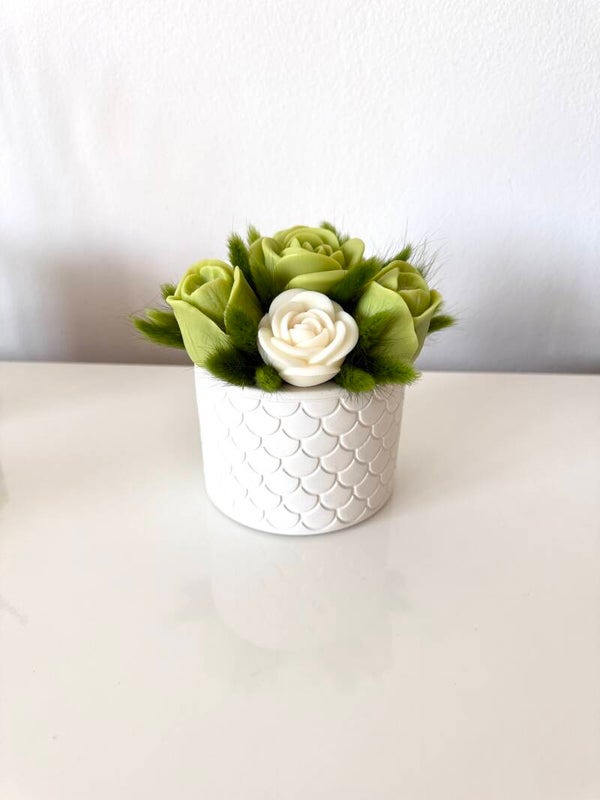 BOUQUET DI CANDELE PROFUMATE - VASO SQUAME