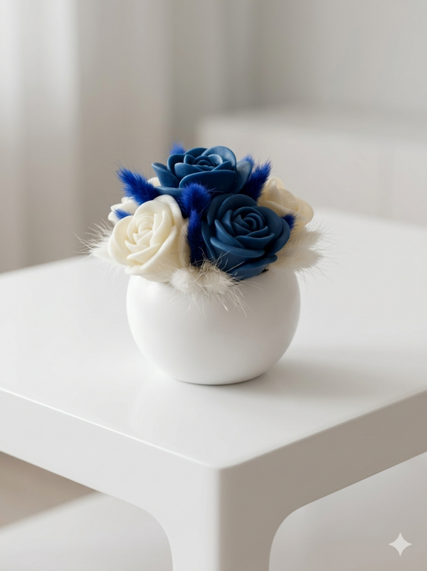 BOUQUET DI CANDELE PROFUMATE - VASO TONDO LISCIO