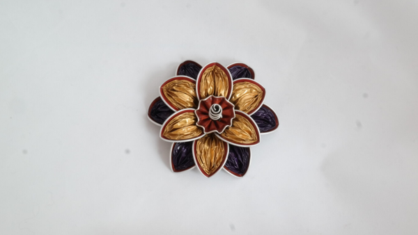 6 sterbloem rood-goud