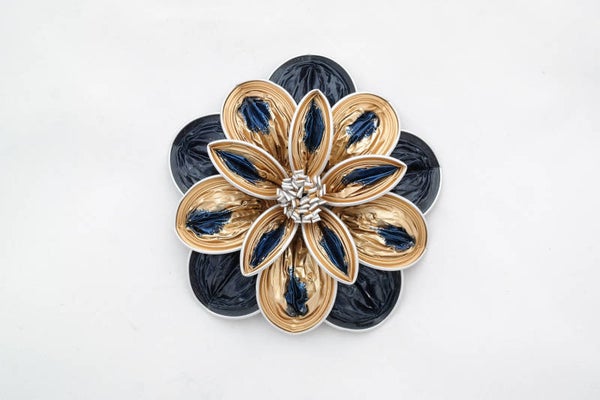 5 sterbloem blauw-goud