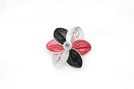 broche zilver roze new