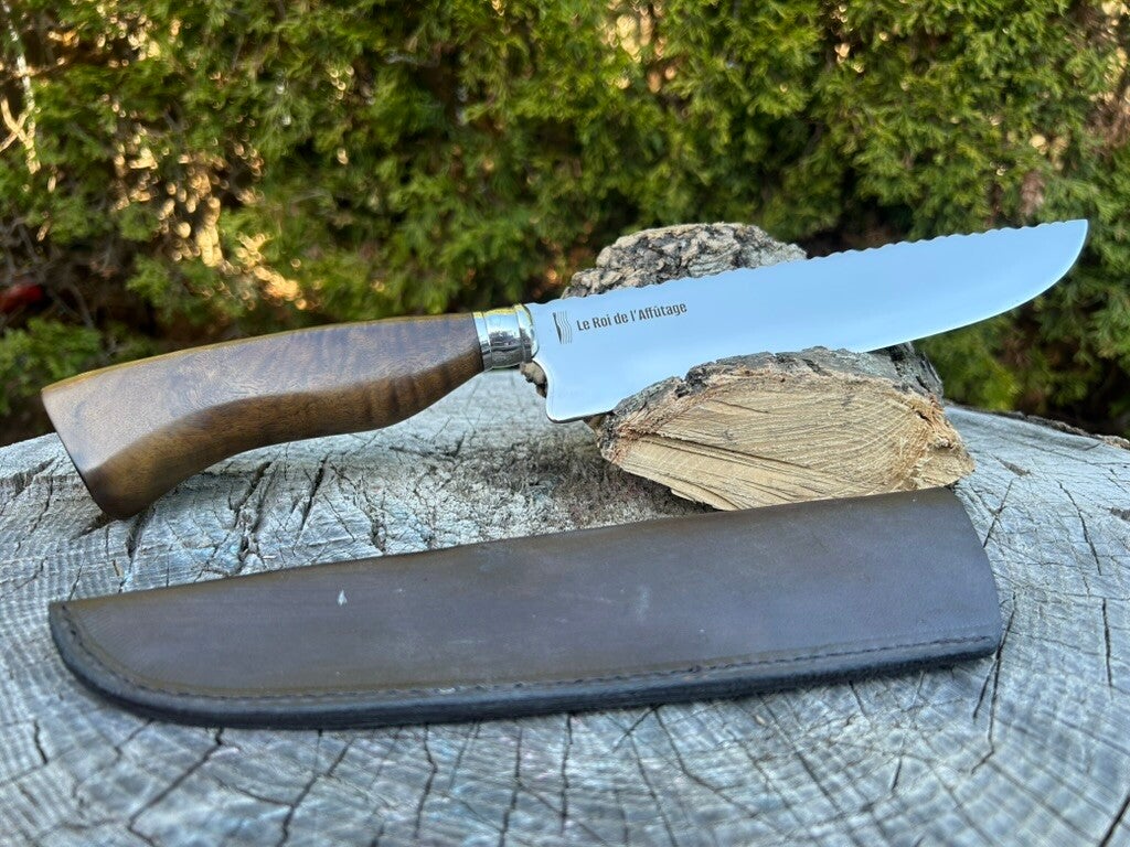 Picanheira 8", acier inoxidable 3mm, Imbuia