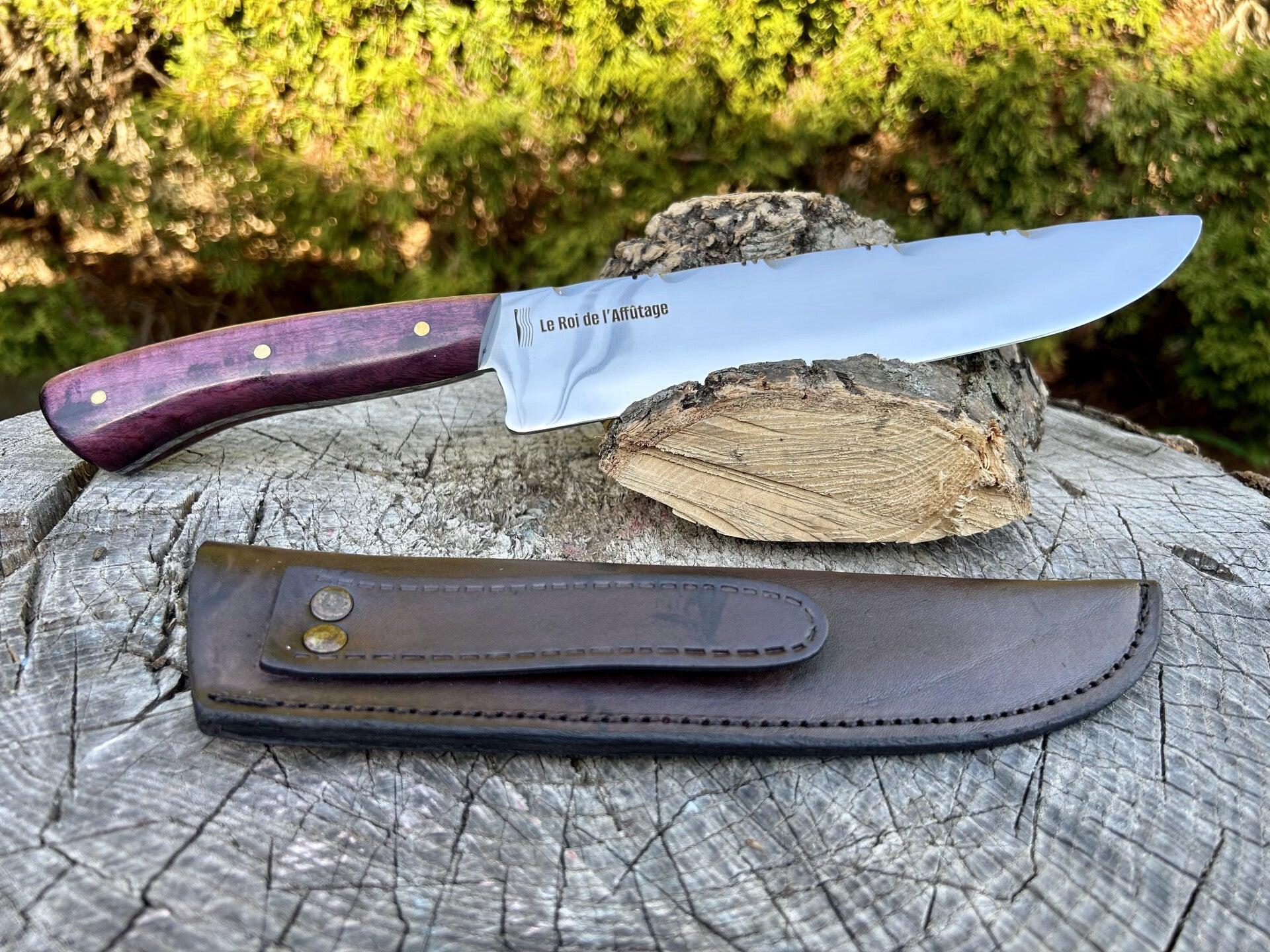 Couteau Picanheira 8" – Full Tang (Bois de cœur pourpre)