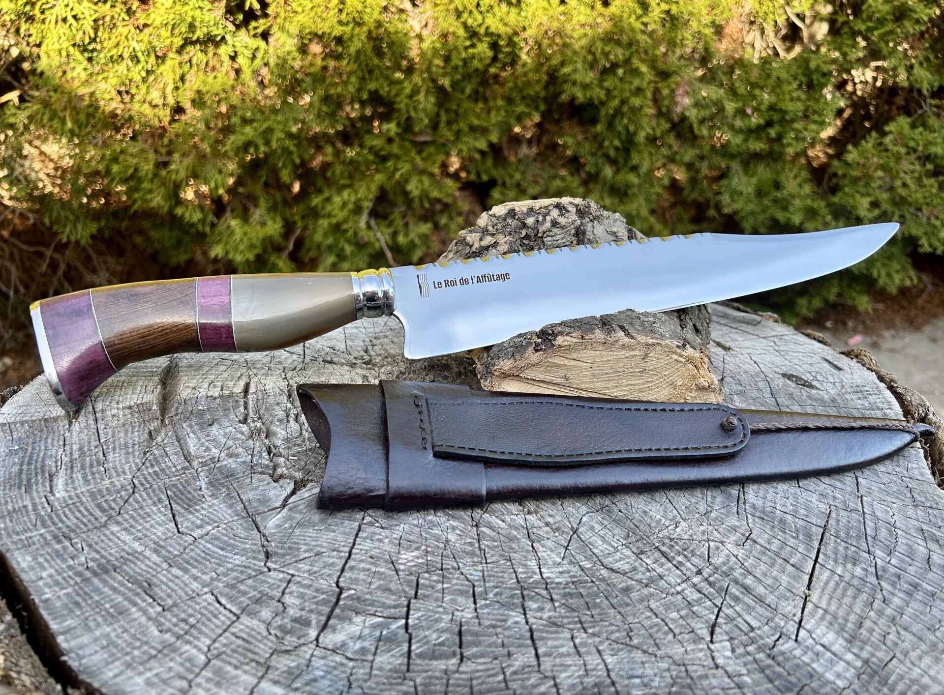 Couteau Bowie 10" – Robuste (Bois / Corne / Resine)