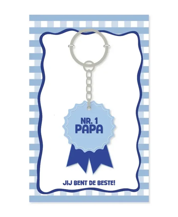 Papa sleutelhanger – Nr.1 papa medaille
