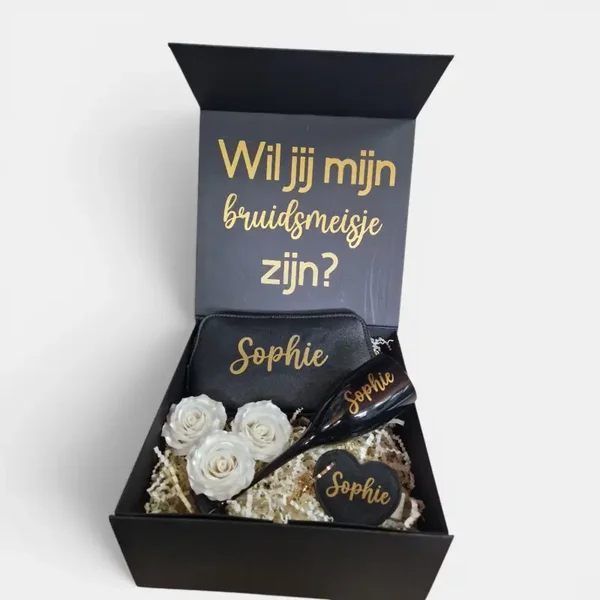 Bruidsmeisje of getuige vragen – gepersonaliseerde cadeaubox