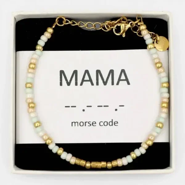 Luxe mama armband in morse code