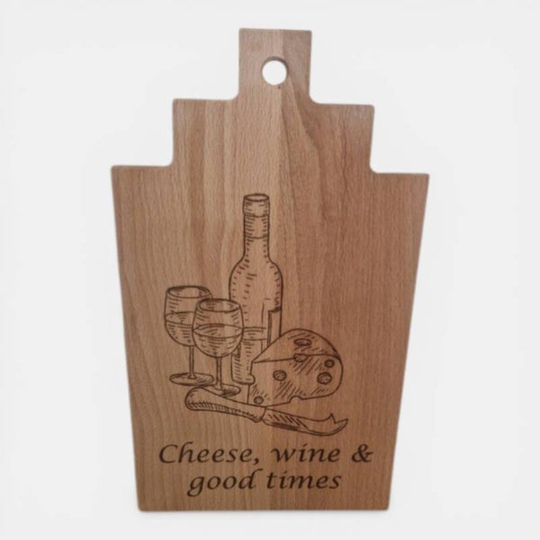 Gegraveerde borrelplank – eigen tekst